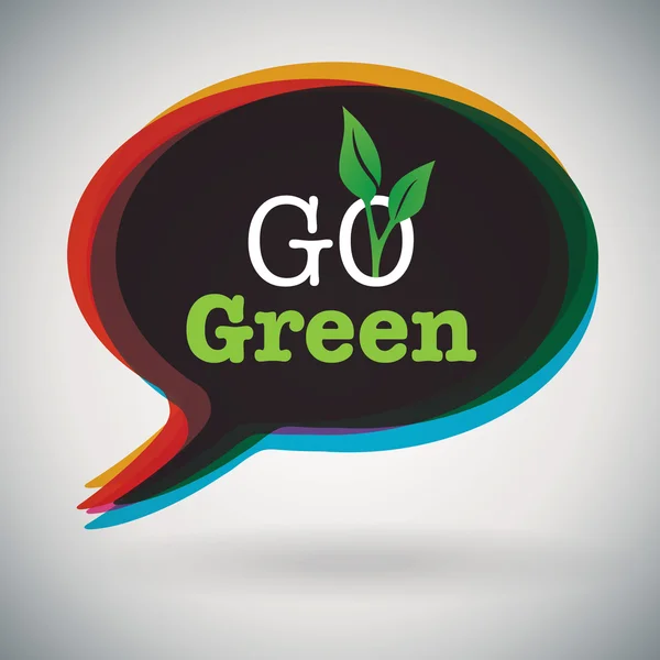 Go Green- burbuja de habla — Vector de stock