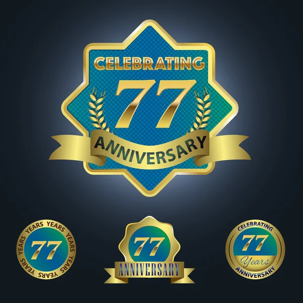 Celebrando 77 años de aniversario — Vector de stock