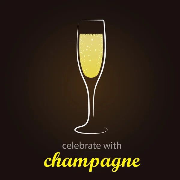 Champagner im Flötenglas — Stockvektor