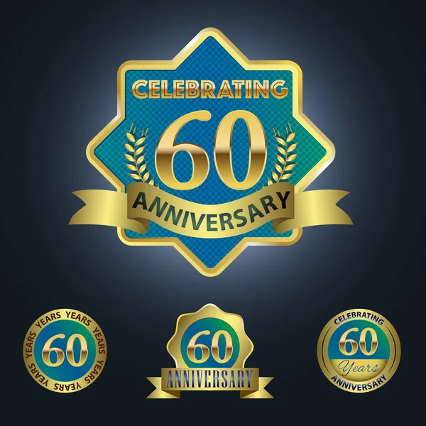 60 jaar verjaardag vieren — Stockvector