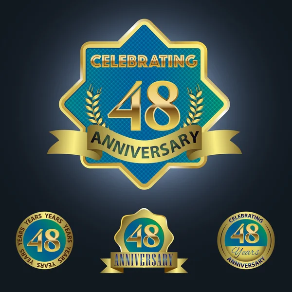 Celebrando 48 anos aniversário —  Vetores de Stock