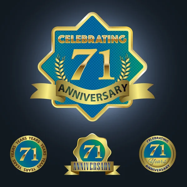Celebrating 71 Years Anniversary — Stock Vector