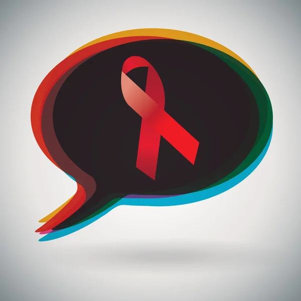 Sprechblase - hiv hilft rotes Band — Stockvektor