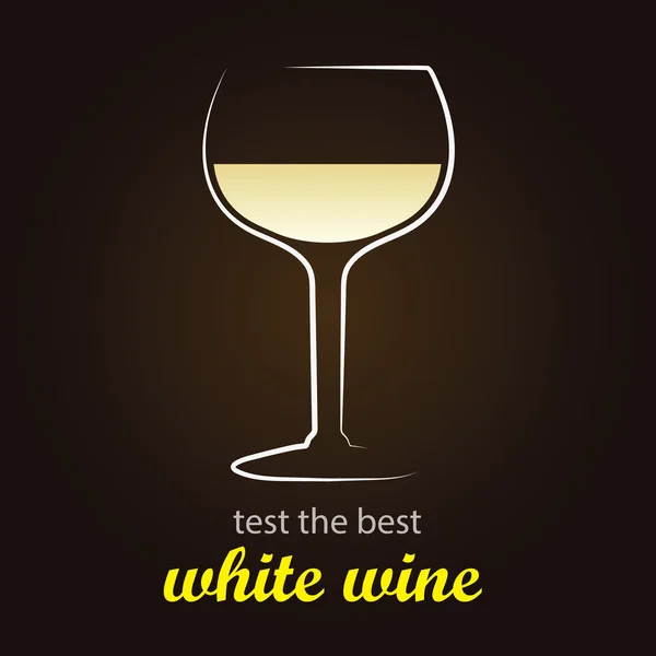 Weißwein auf schwarzem Hintergrund — Stockvektor
