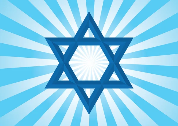 Blue Star of David, symbol of the Jewish faith — Stock Vector