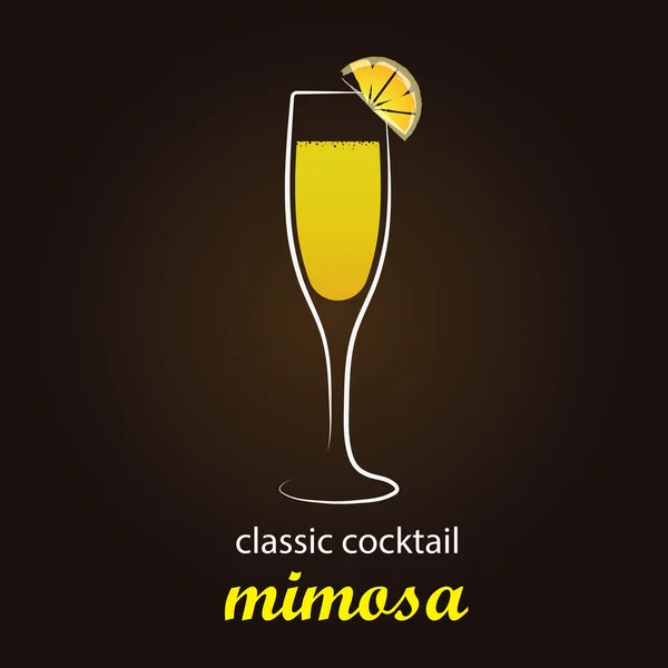 Mimosa cocktail in authentieke fluit glas — Stockvector