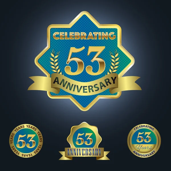 Celebrando 53 años de aniversario — Vector de stock