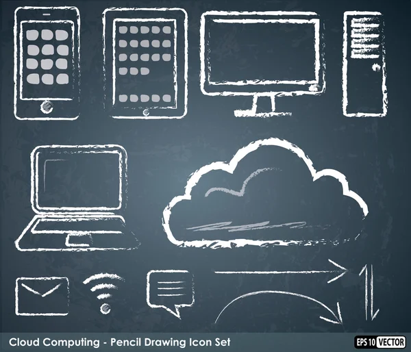 Cloud computing ikony — Wektor stockowy