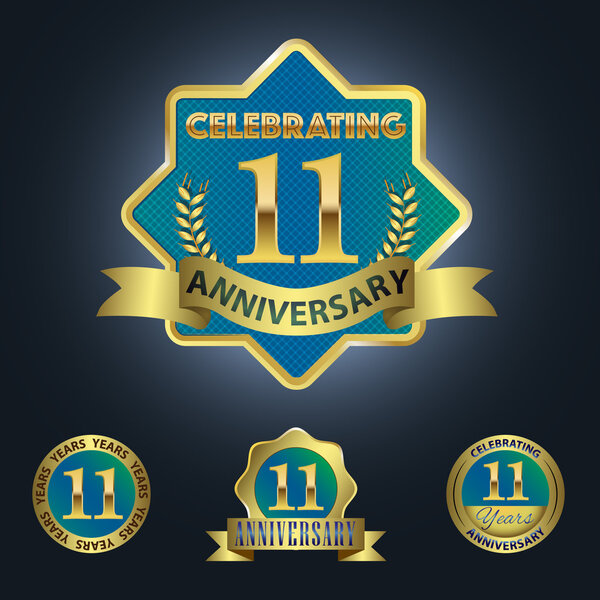 Set of 4 - Celebrating 11 Years Anniversary