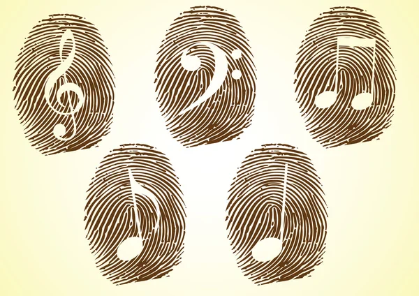 A Thumbprint showing Musicale notes — Stock Vector