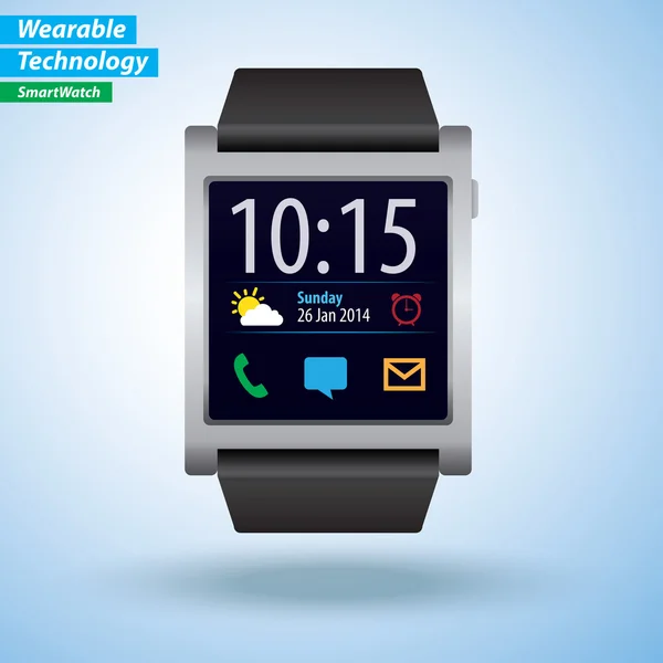 Vector Smartwatch - Tecnología portátil — Archivo Imágenes Vectoriales