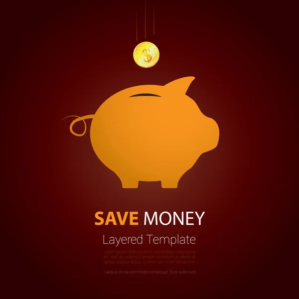 お金を節約節約 — ストックベクタ