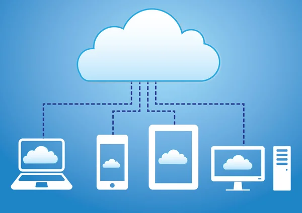 Concepto de computación en nube. — Vector de stock