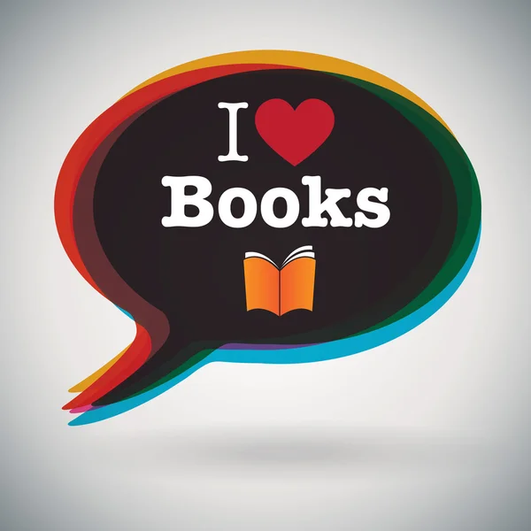 Me encantan los libros — Vector de stock