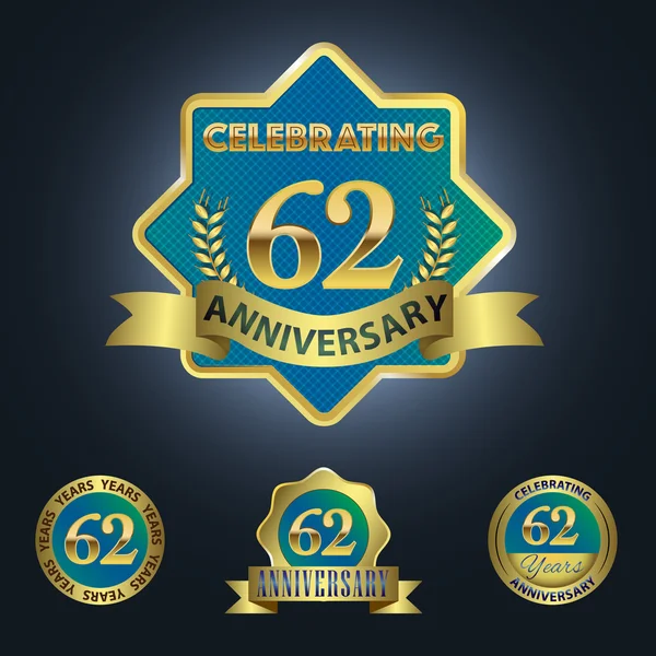 Celebrando el 62 Aniversario — Vector de stock