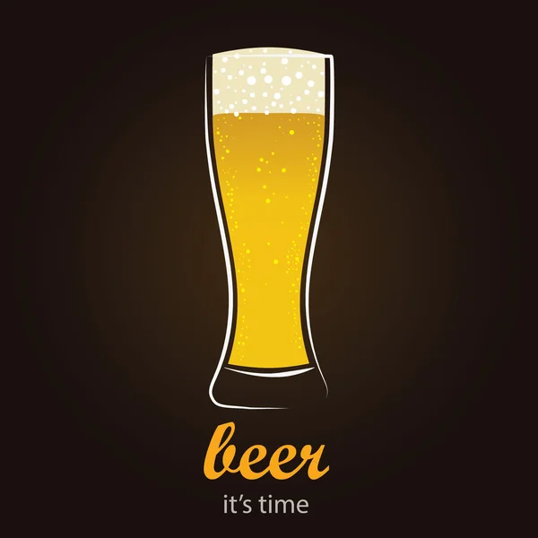 Δροσιστική μπύρα σε ποτήρι pilsner — Διανυσματικό Αρχείο