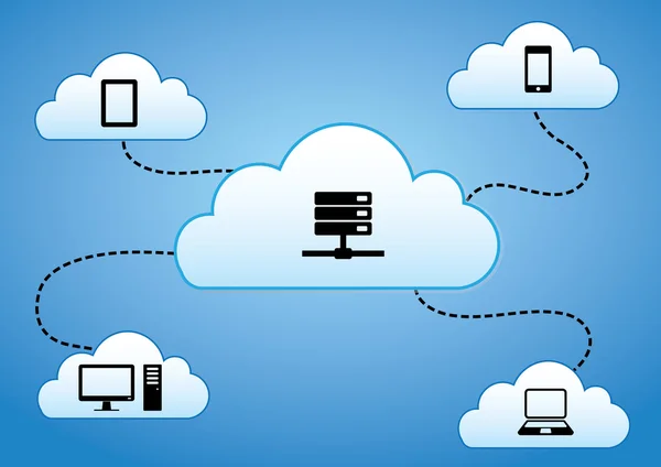 Concepto de computación en nube. — Archivo Imágenes Vectoriales