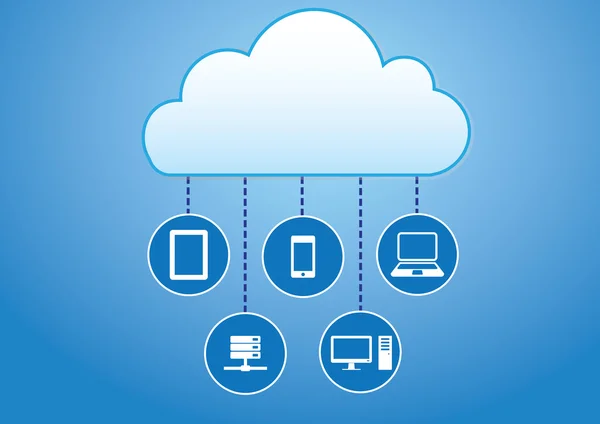 Concepto de computación en nube. — Archivo Imágenes Vectoriales