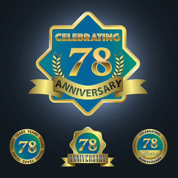 Celebrando 78 años de aniversario — Vector de stock