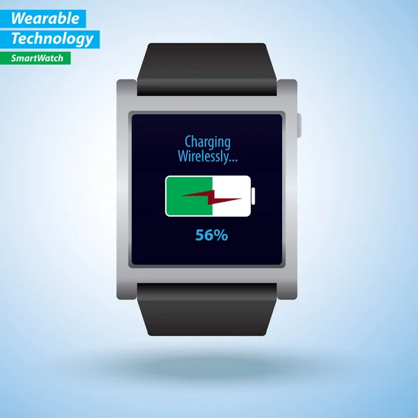 Chargement de batterie sans fil sur SmartWatch — Image vectorielle