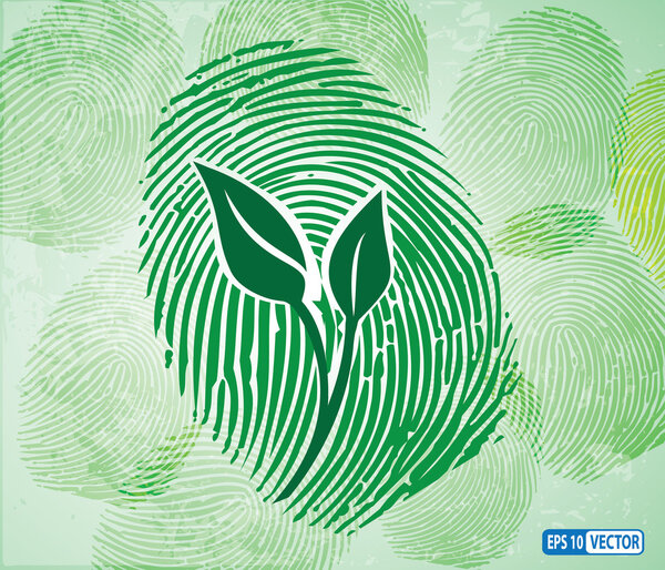 Ecology concept icon green leaves