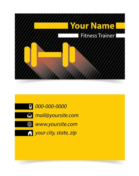 Business, visiting card for personal trainers . — Stock Vector