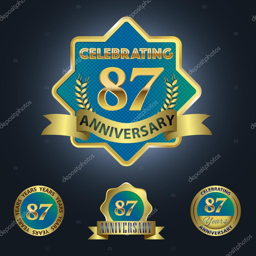 Comemorando o aniversário de 87 anos — Vetor de Stock © harshmunjal