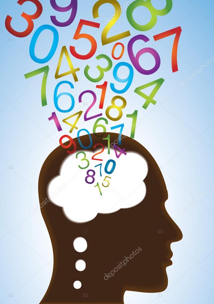 Thinking head with Numeric Numbers