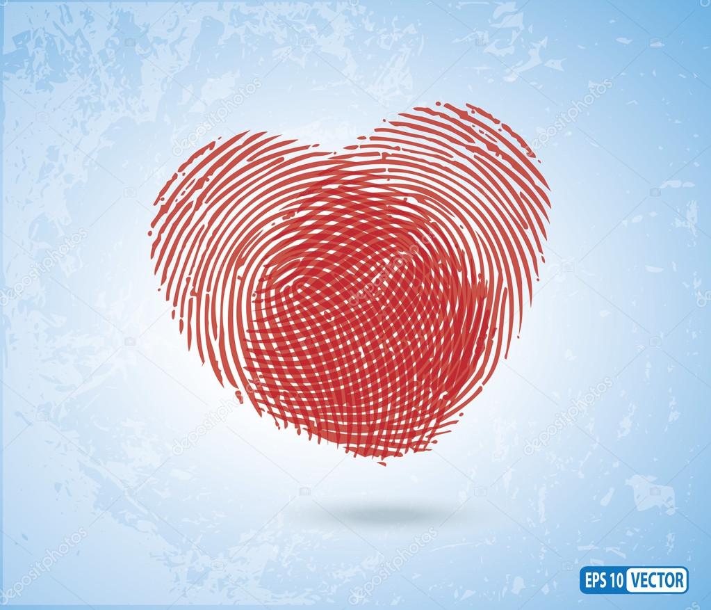 Fingerprints making Heart Symbol