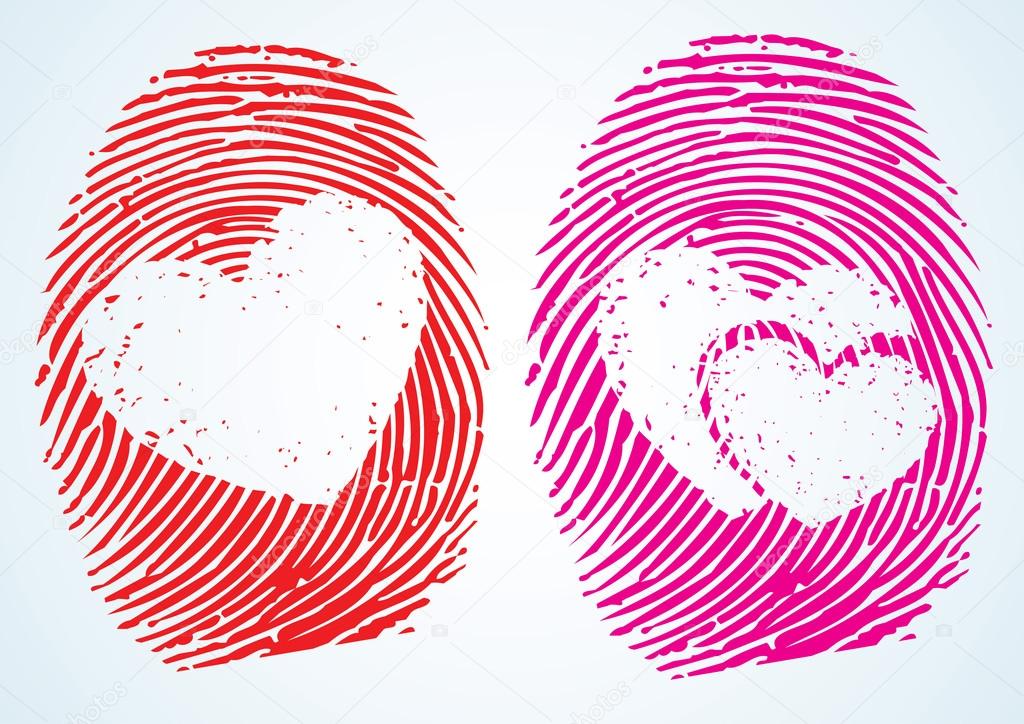 Thumbprint with the heart Symbol