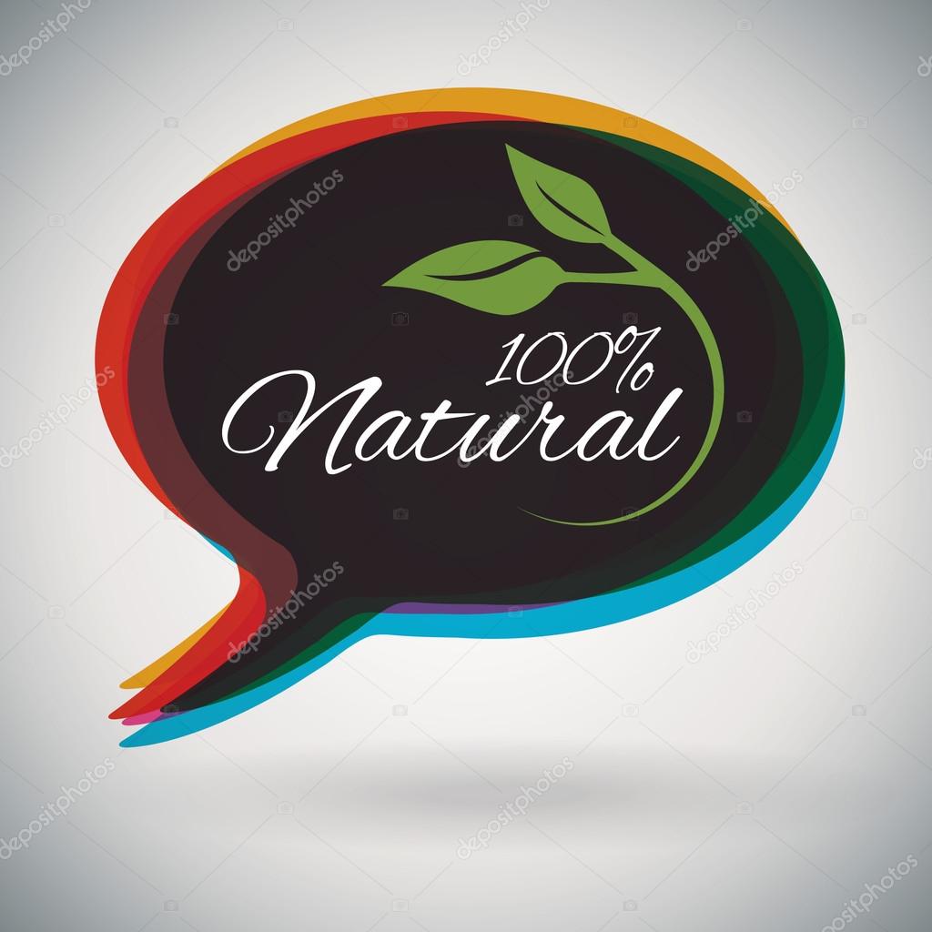 Green 100 Natural,Organic, herbal speech bubble