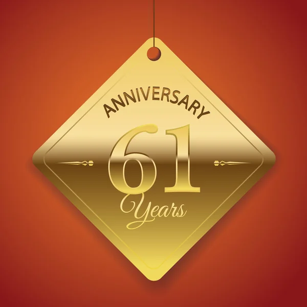 61 Years Anniversary poster — Stock Vector