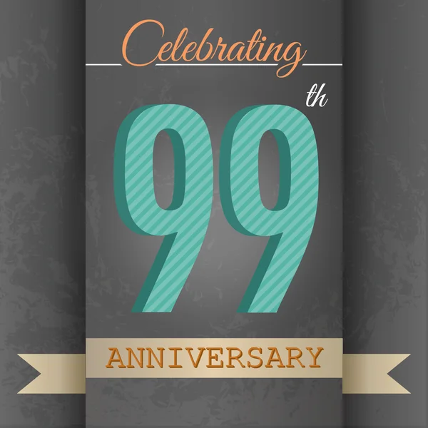 99th Anniversary poster  template design — Stock Vector