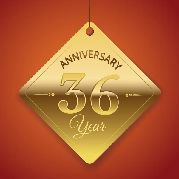 Cartel del aniversario de 36 años — Vector de stock