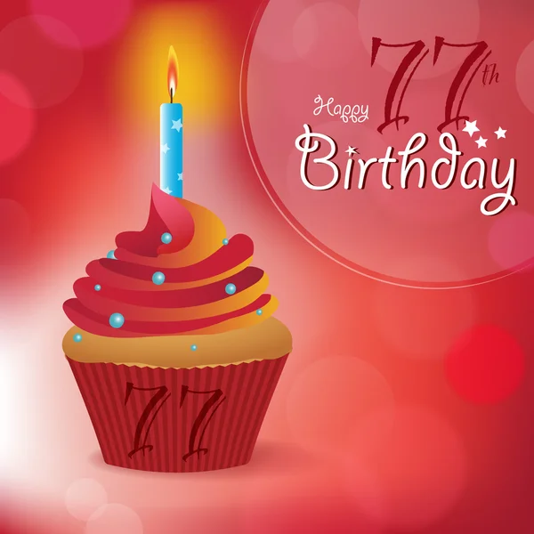 Joyeuse salutation du 77e anniversaire — Image vectorielle