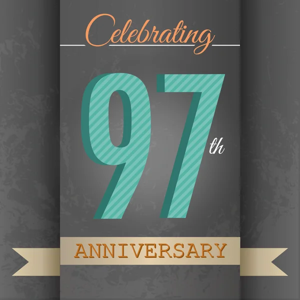 97th Anniversary poster,  template design — Stock Vector