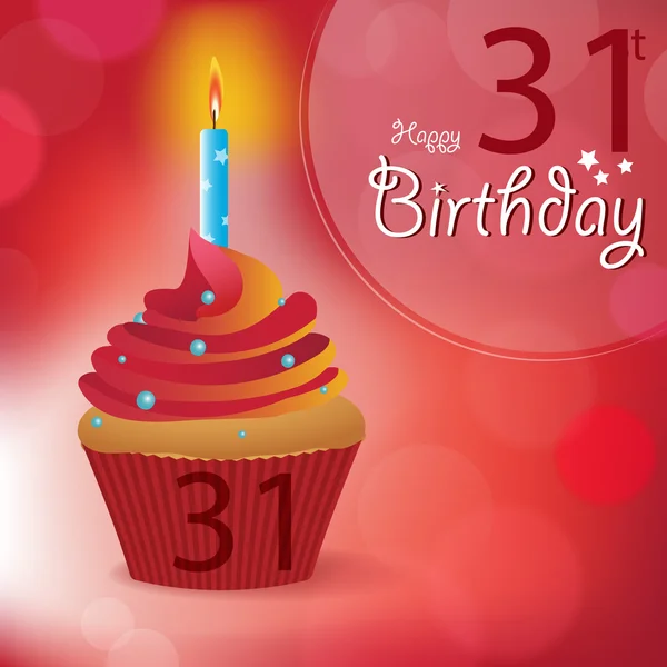 Happy 31 urodziny pozdrowienia — Wektor stockowy