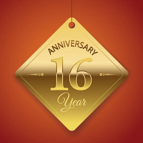 16 Years Anniversary poster — Stock Vector