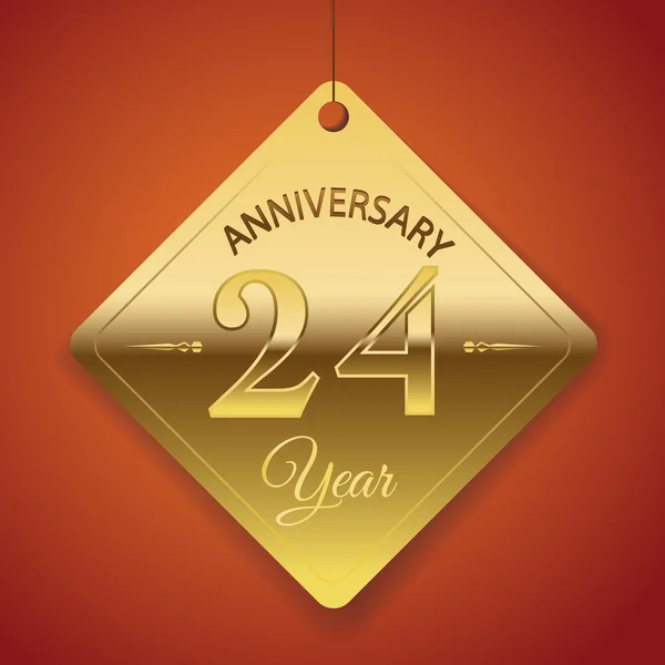 24 Years Anniversary poster r — Stock Vector