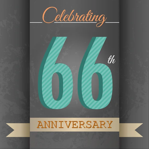 66th Anniversary poster , template design — Stock Vector