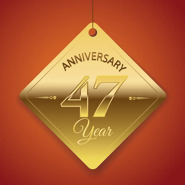 47 Años Aniversario cartel — Vector de stock