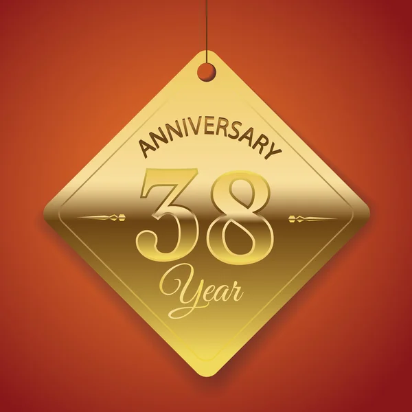 Affiche 38 ans anniversaire — Image vectorielle