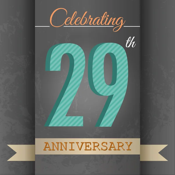 29th Anniversary poster . template design — Stock Vector