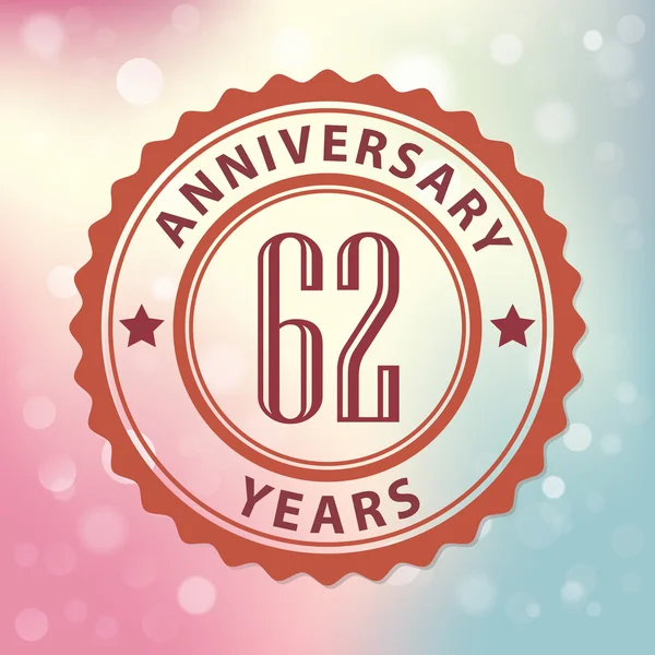 "62 Years Anniversary" — Stock Vector