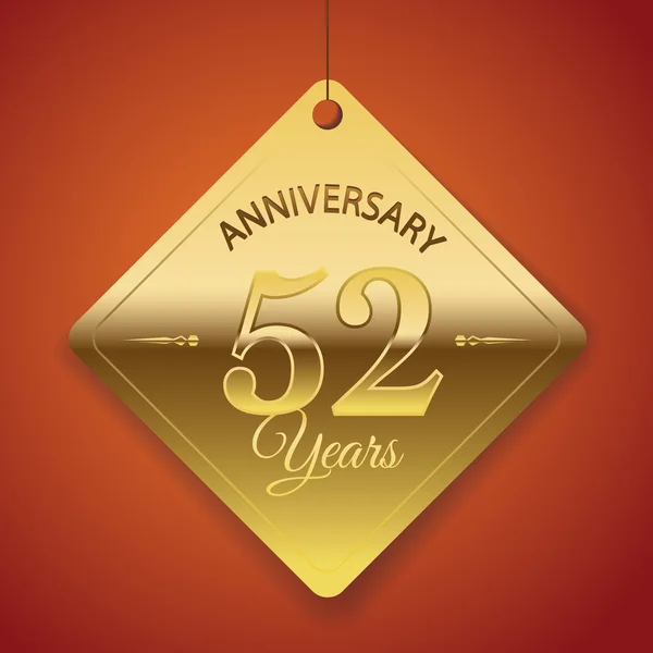 52 Años Aniversario cartel — Vector de stock