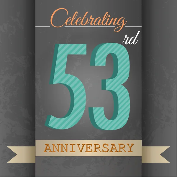 53rd Anniversary poster , template design — Stock Vector