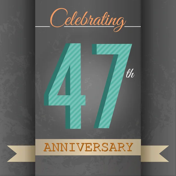 47th Anniversary poster, template design — Stock Vector