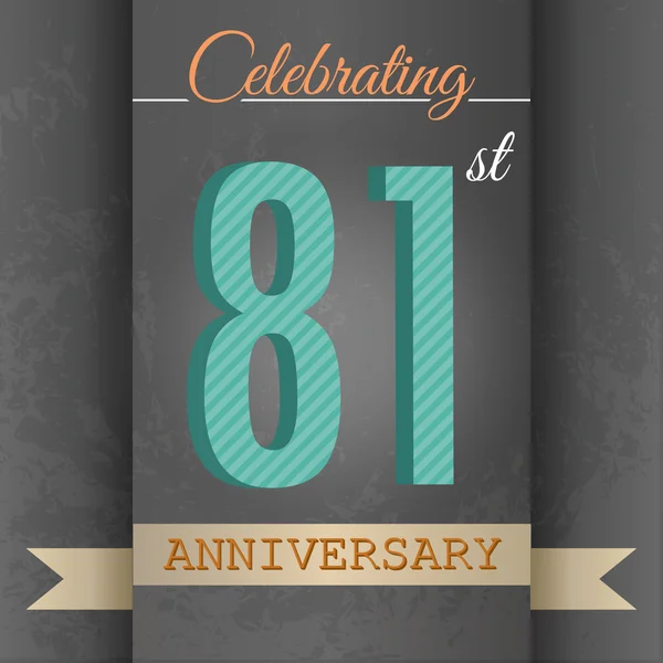 81st Anniversary poster , template design — Stock Vector