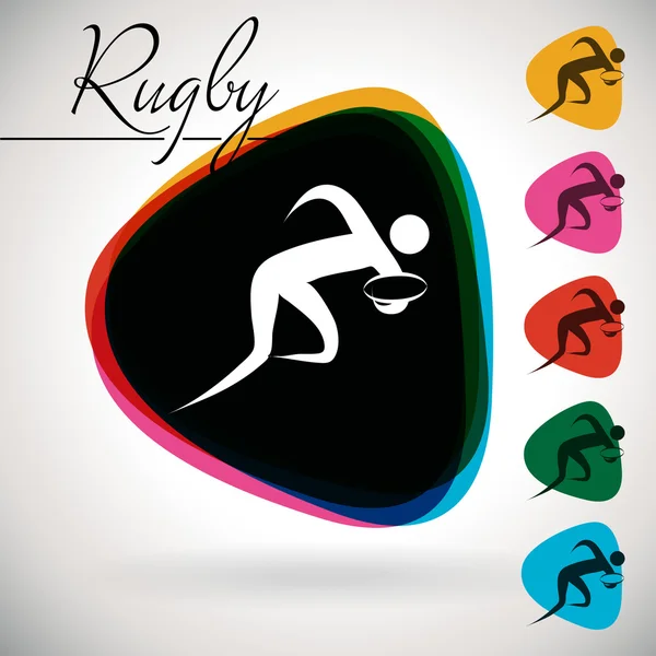 Icono del evento deportivo, símbolo - Rugby . — Vector de stock