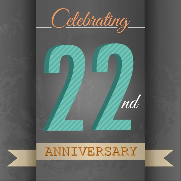 22nd Anniversary poster — Stock Vector